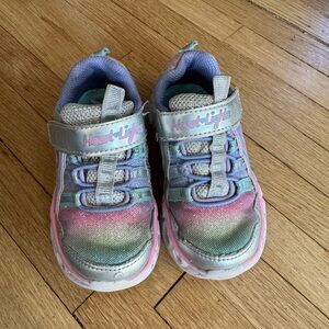 Sketchers Light Up rainbow glitter sneakers size Toddler 7
